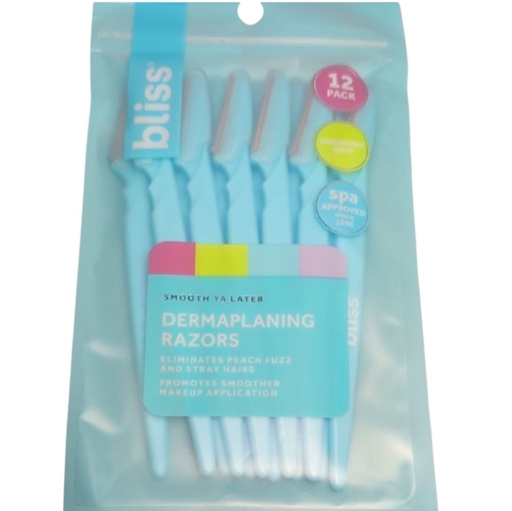Bliss Smooth Ya Later Dermaplaning Razors - 12 Pack Blue